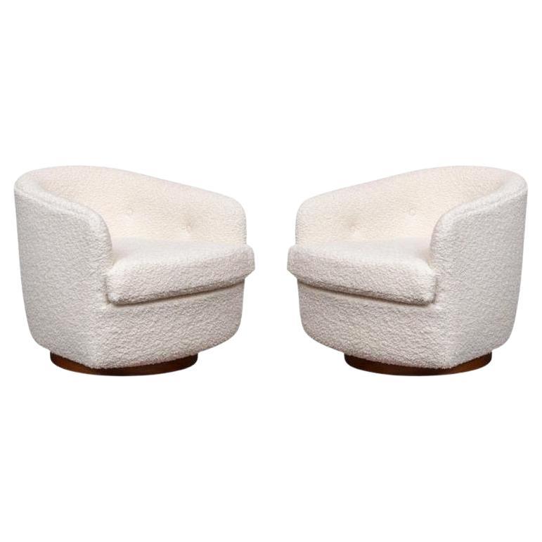 Pair Milo Baughman for Thayer Coggin Swivel Chairs