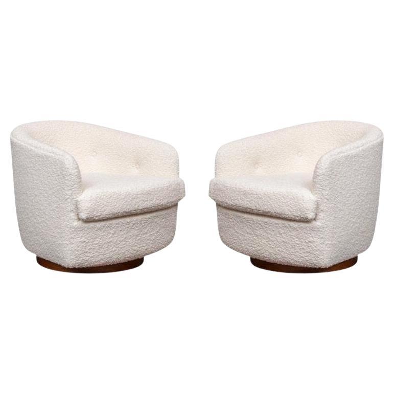 Pair Milo Baughman for Thayer Coggin Swivel Chairs 