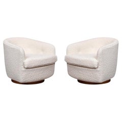 Pair Milo Baughman for Thayer Coggin Swivel Chairs 