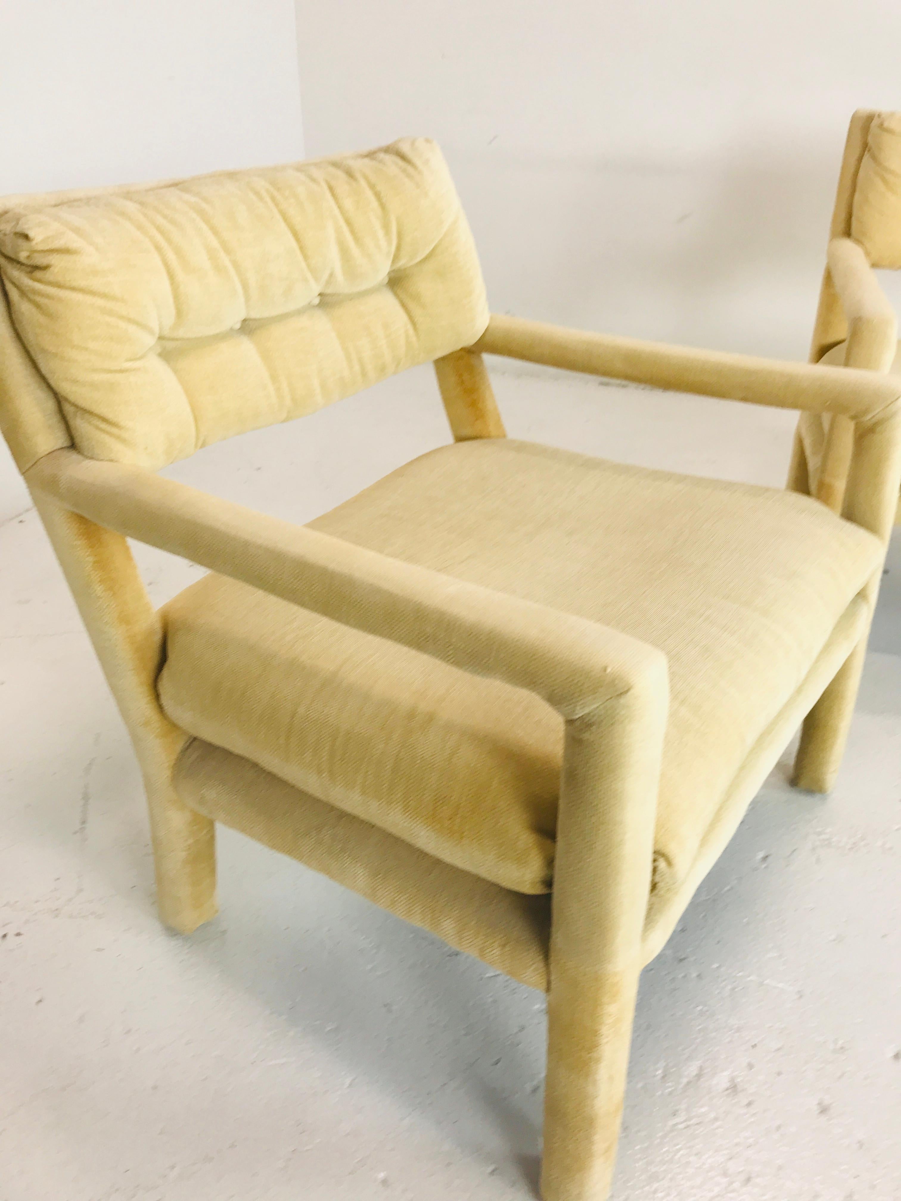 Pair of Milo Baughman Style Parsons Chairs 1
