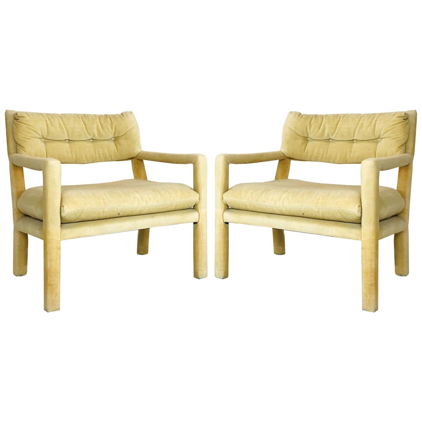 Pair of Milo Baughman Style Parsons Chairs