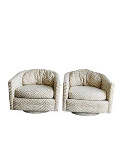 Paire de fauteuils de salon pivotants de style Milo Baughman, mi-siècle moderne