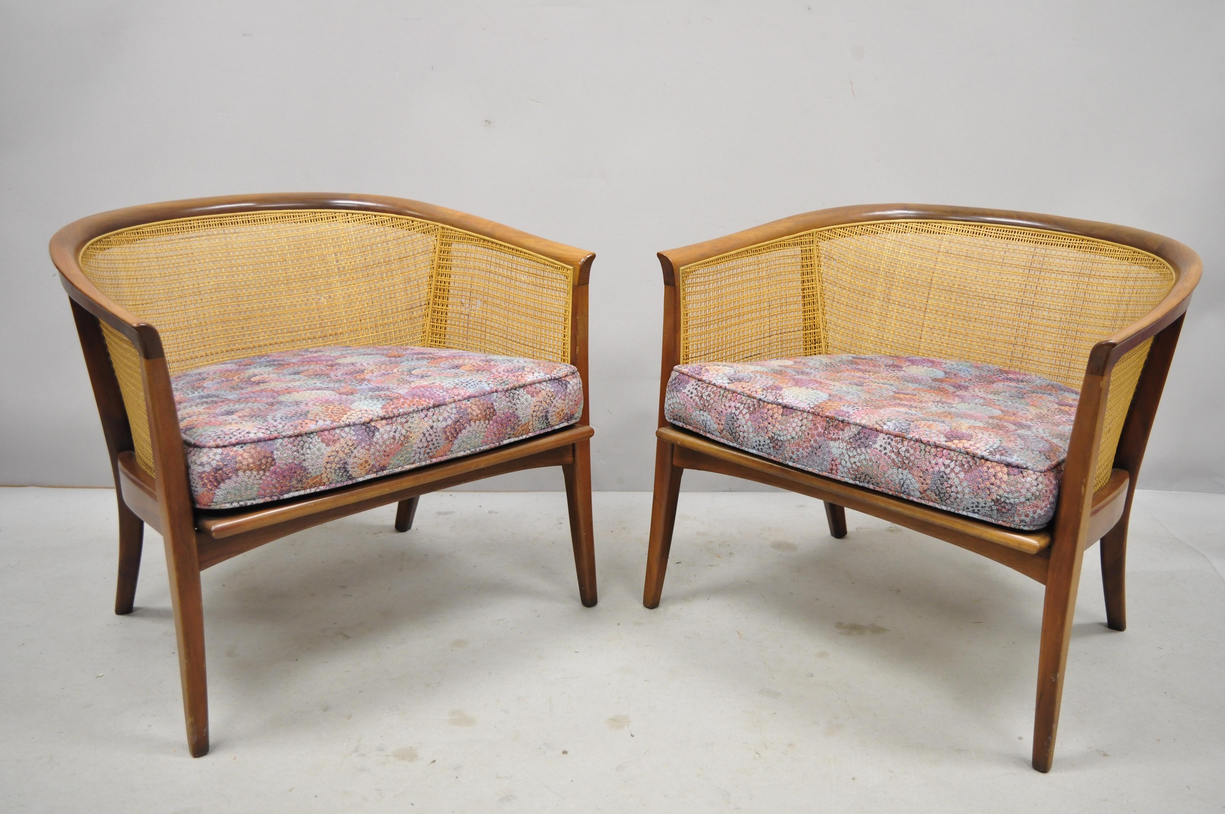 mid century cane barrel chair