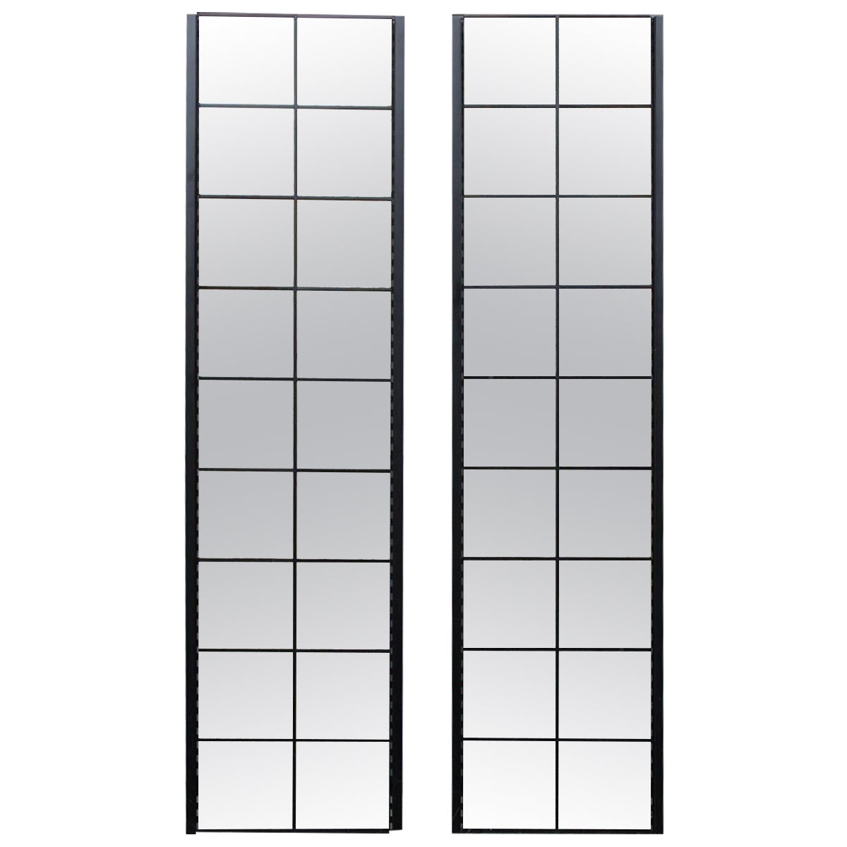 Pair Minimal Wall Decorative Mirror Black Italy 1980s Rimadesio Lucio Del Pezzo