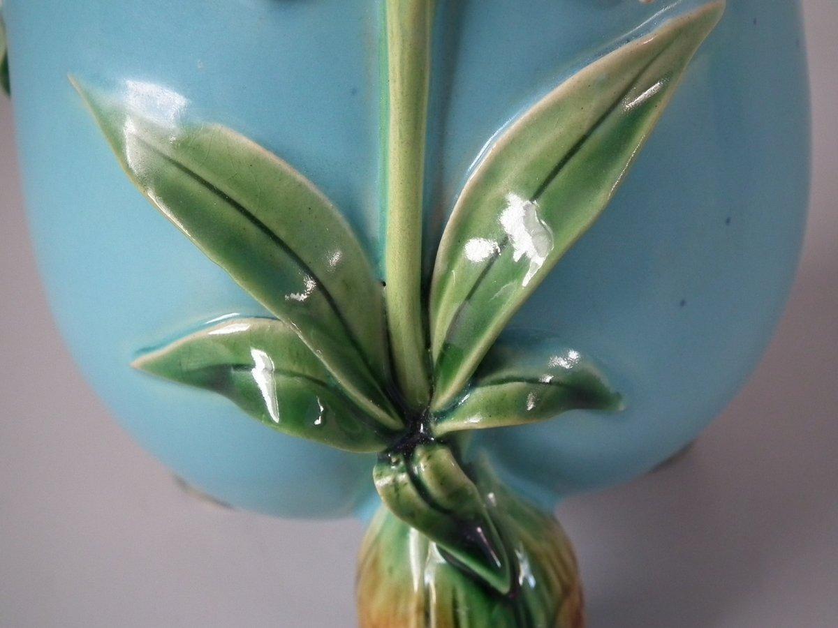 Pair of Minton Majolica Daffodil Vases 11