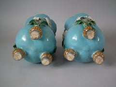 Pair of Minton Majolica Daffodil Vases