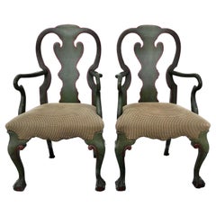 Pair Minton Spidell Swedish Style Painted Armchairs