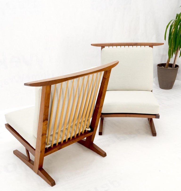 Pair Mira Nakashima Conoid Lounge Chairs After Nakashima, 2000