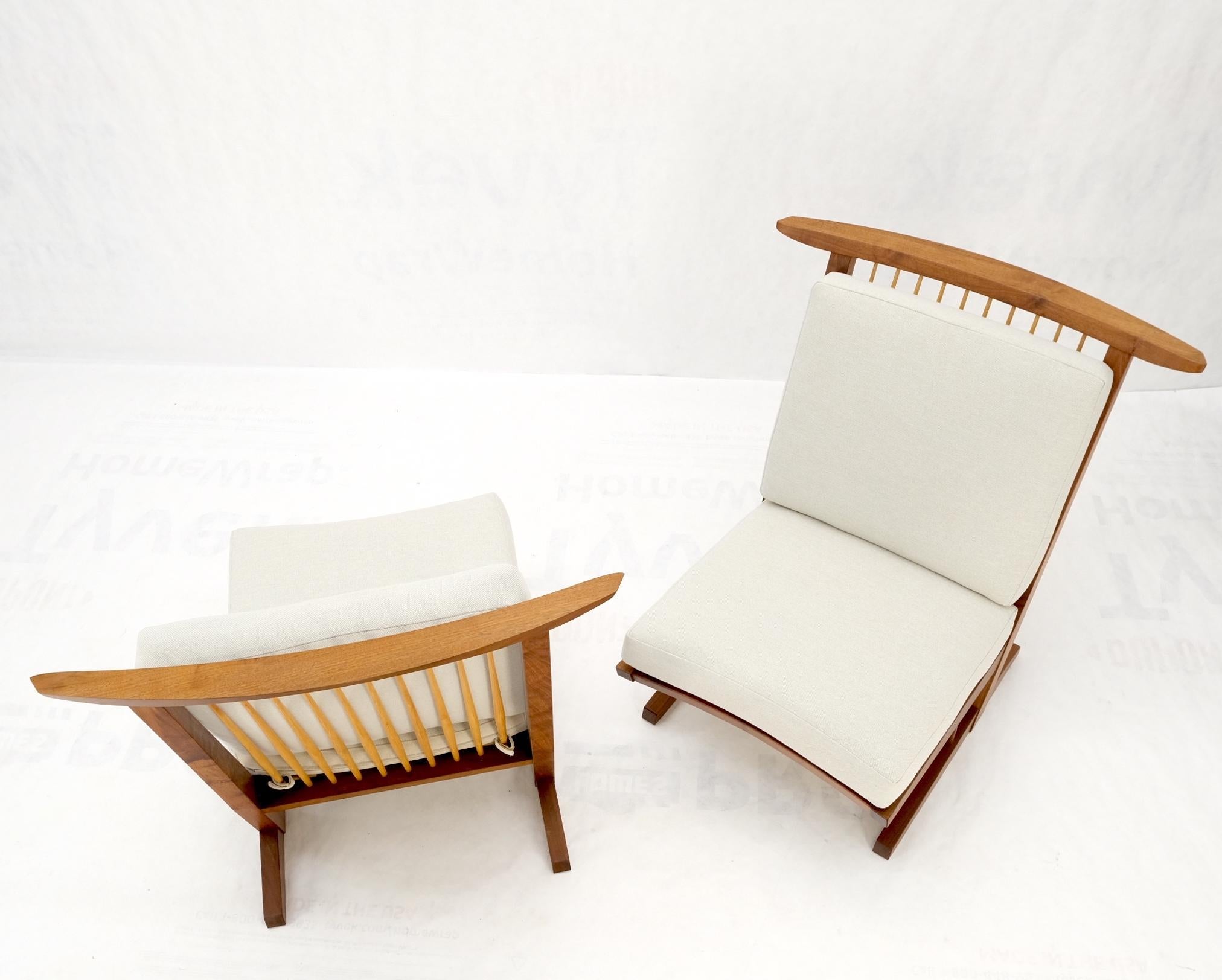 Pair Mira Nakashima Conoid Lounge Chairs After George Nakashima, 2000 For Sale 3