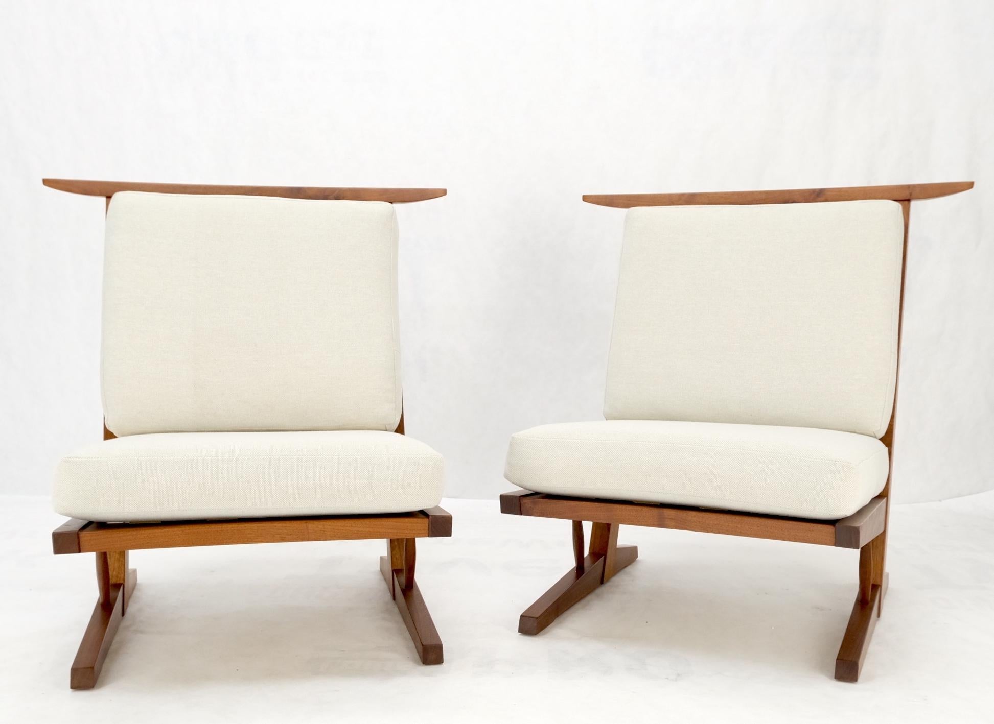 Pair Mira Nakashima Conoid Lounge Chairs After George Nakashima, 2000 For Sale 4