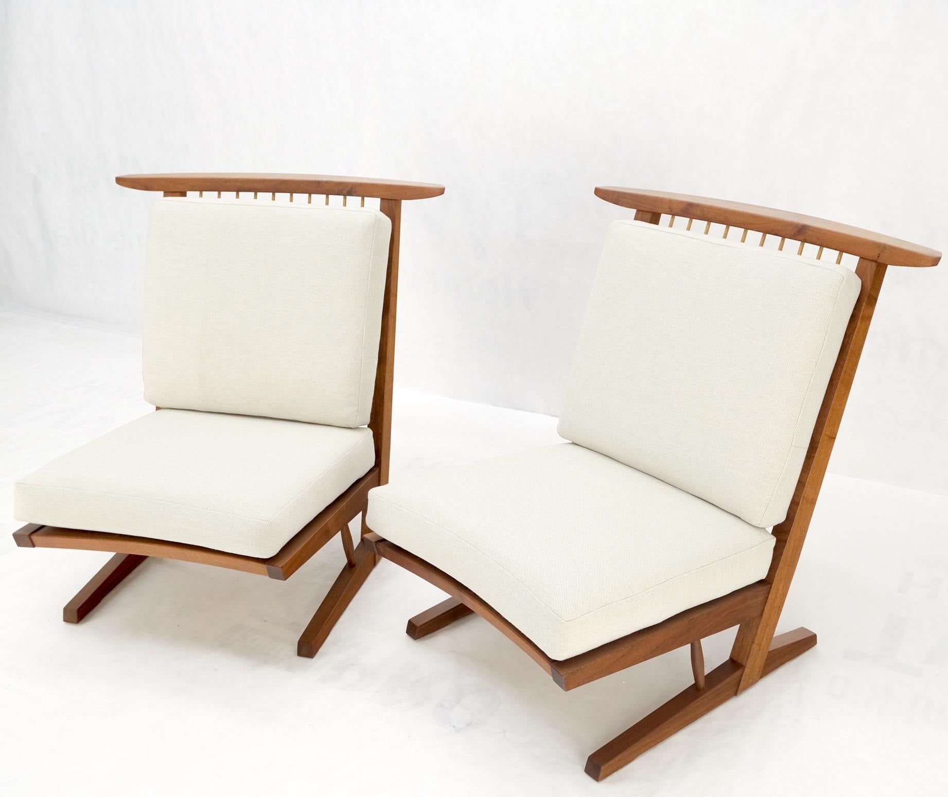 Pair Mira Nakashima Conoid Lounge Chairs After George Nakashima, 2000 For Sale 6