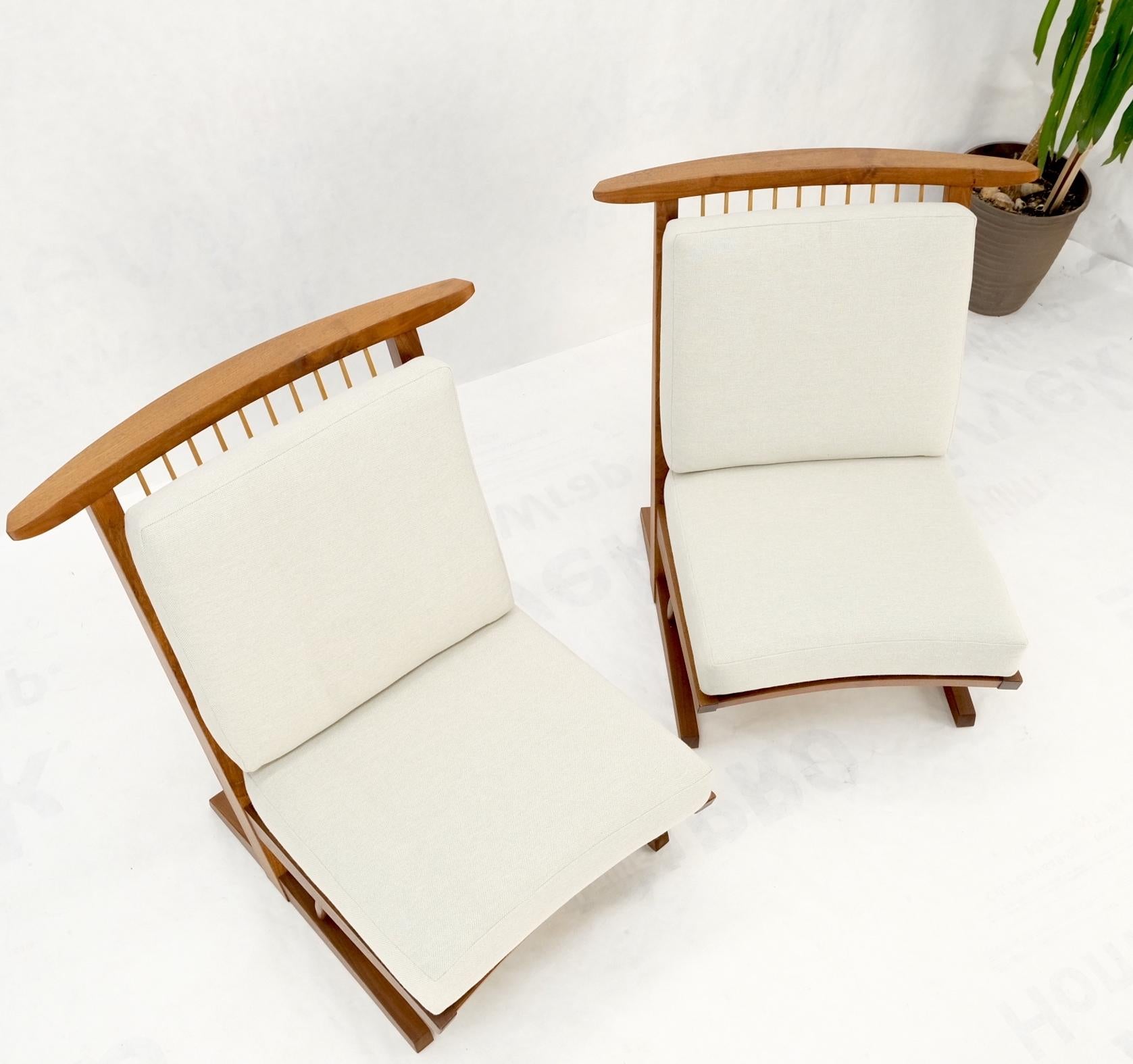 Pair Mira Nakashima Conoid Lounge Chairs After George Nakashima, 2000 For Sale 7