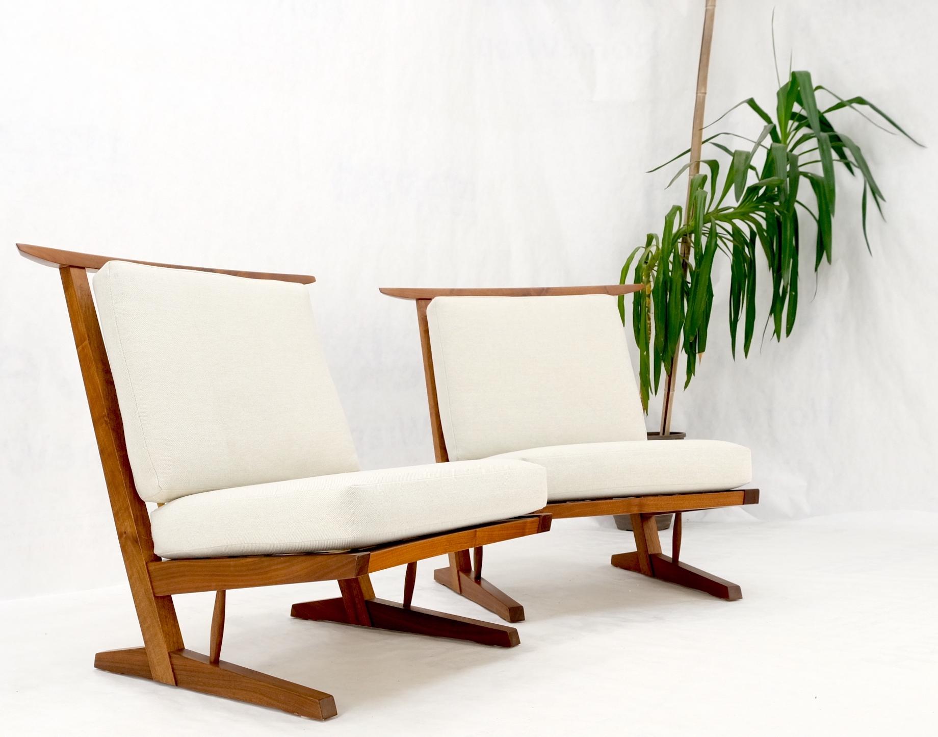 Pair Mira Nakashima Conoid Lounge Chairs After George Nakashima, 2000 For Sale 9