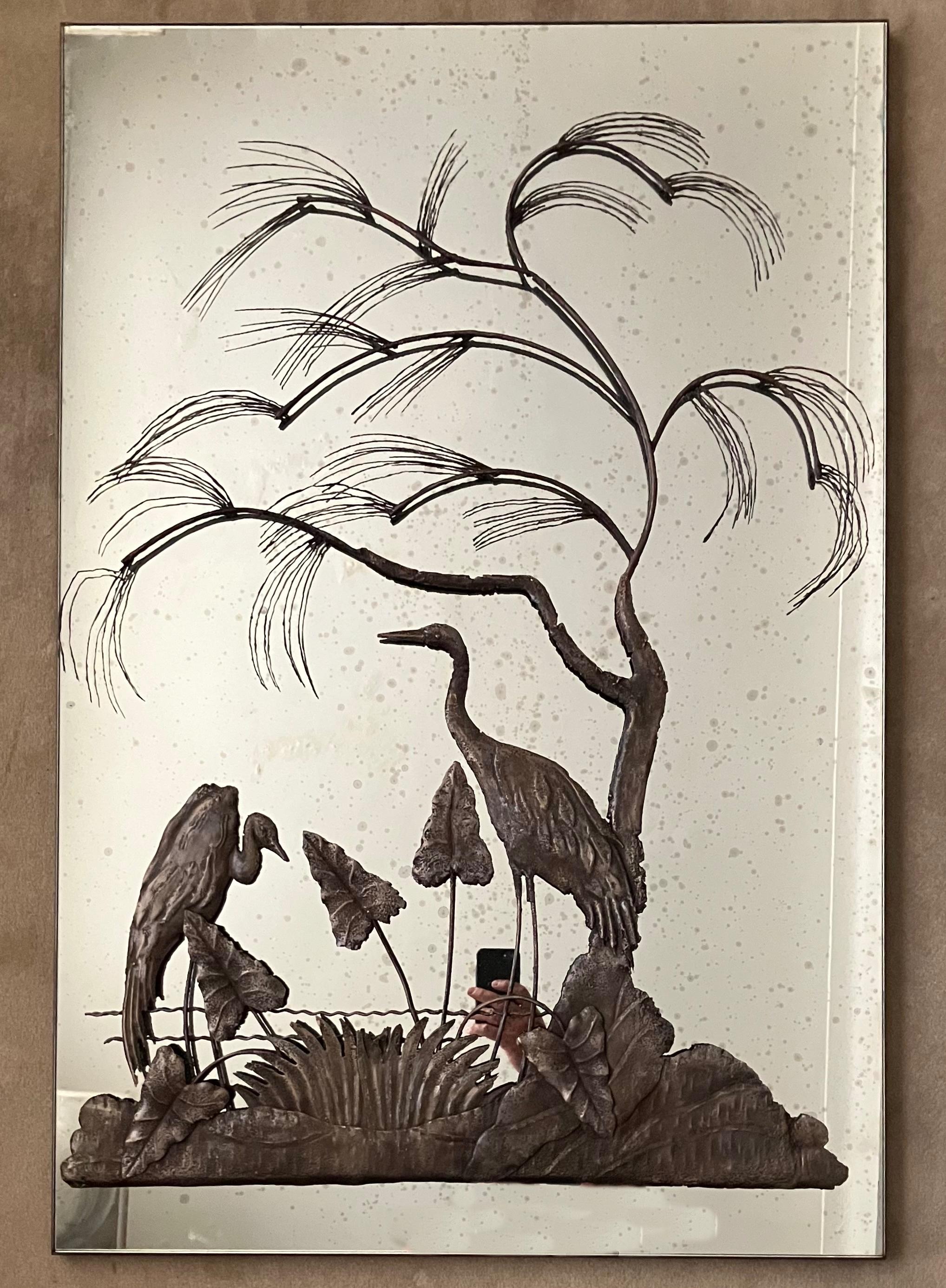 American Pair Mirror Bird Panels For Sale