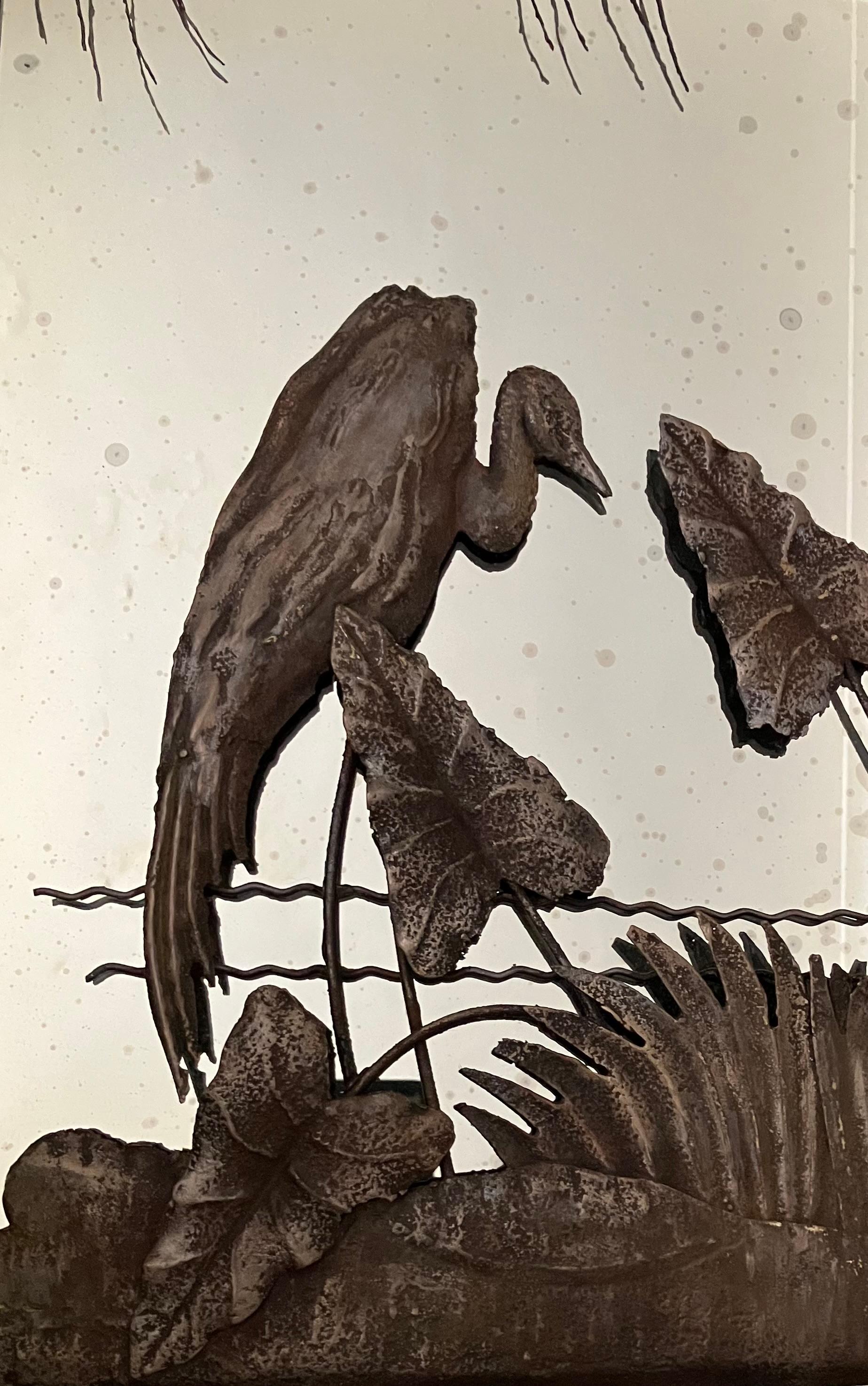 Mid-20th Century Pair Mirror Bird Panels For Sale