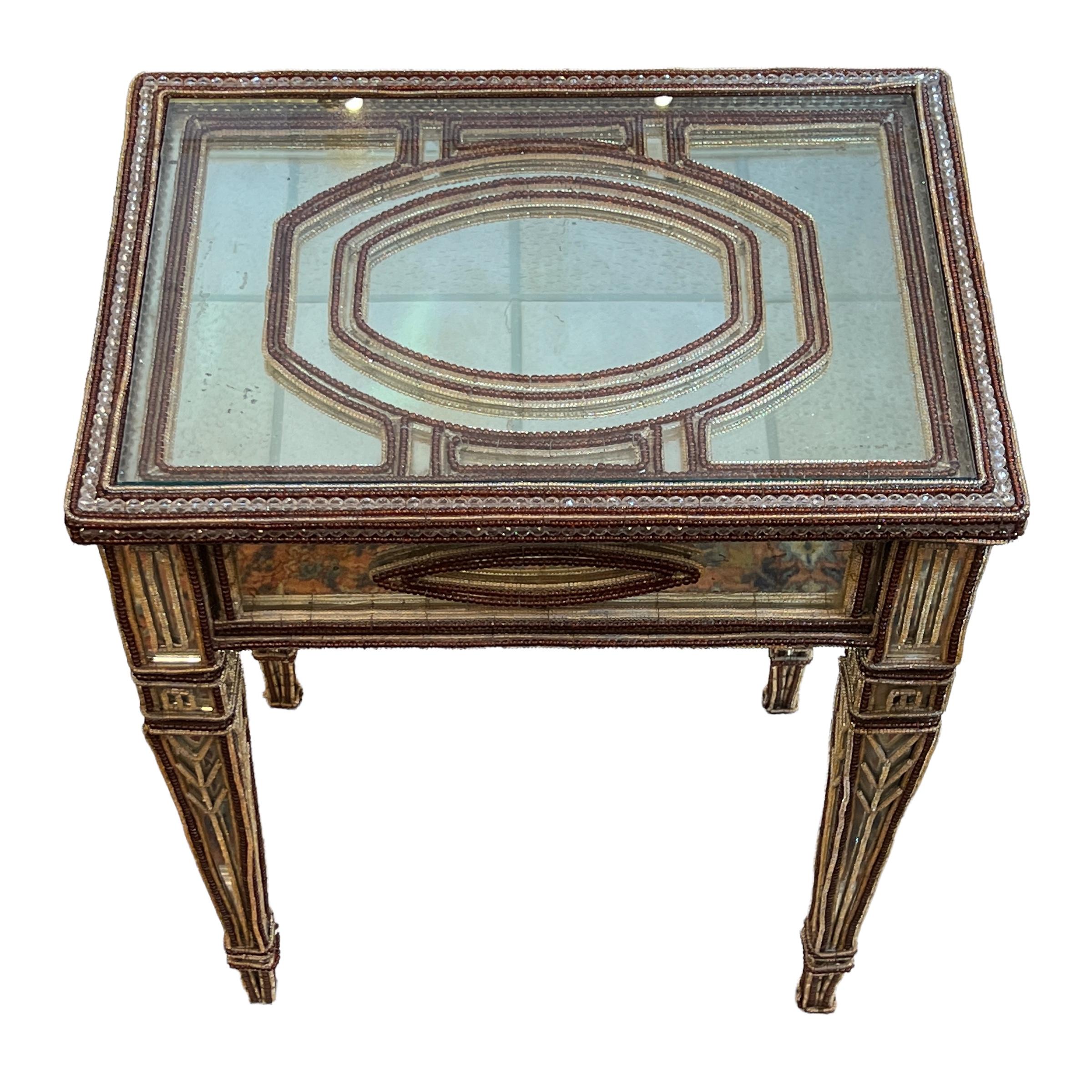 beaded side table