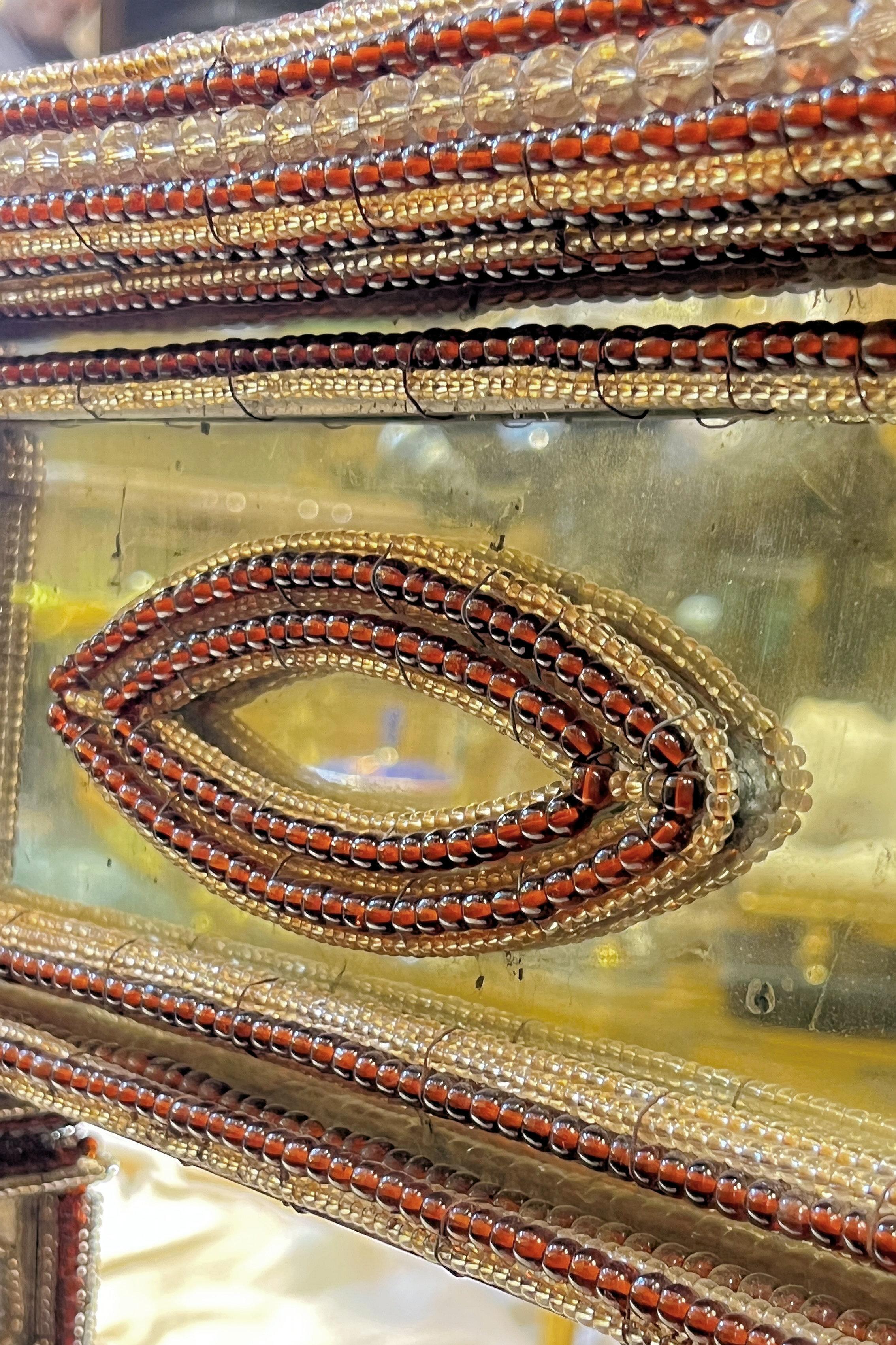 Pair Mirrored and Beaded Glass Side Tables 3