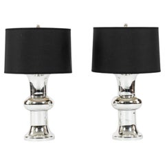 Pair Mirrored Lamps