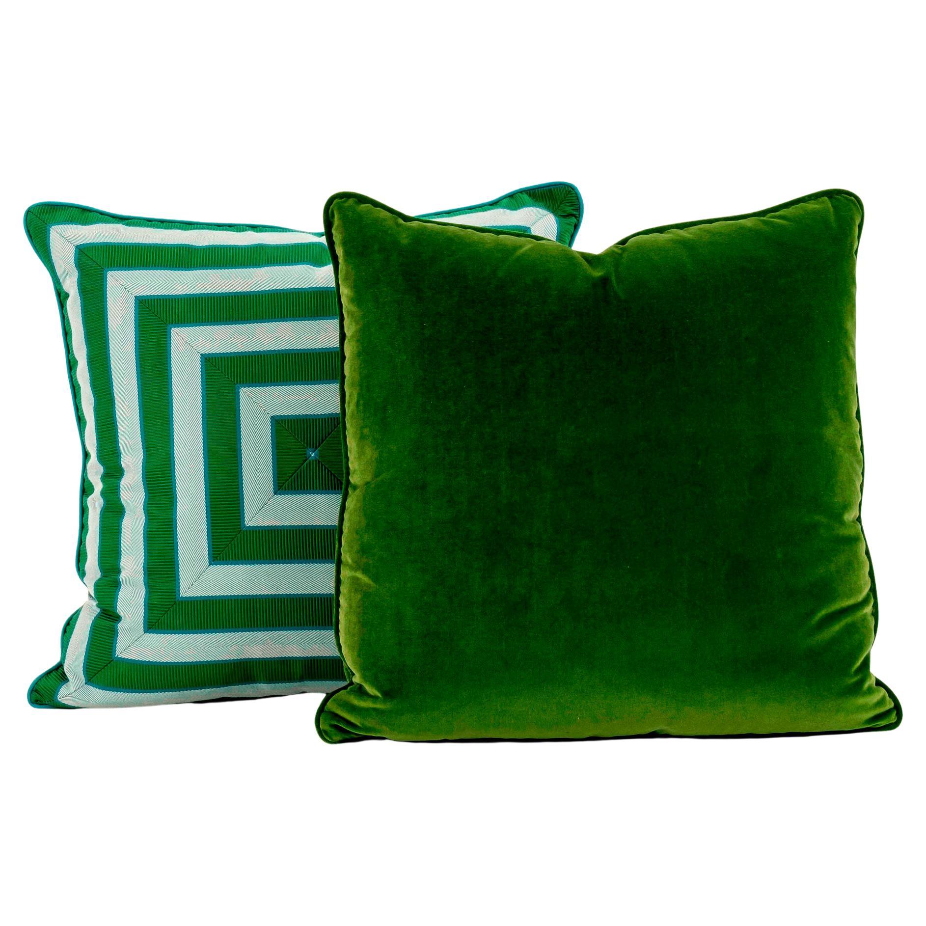 Dransfield and Ross Grosgrain Ribbon Embellished Pillows For Sale at ...