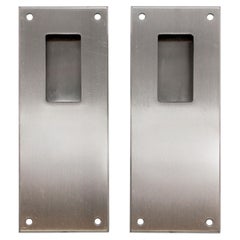 Used Pair Modern 10 in. Nickel Plated Recessed Door Pulls Qty Available