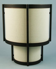Pair Modern 3 light Metal and Fabric Shade Sconces