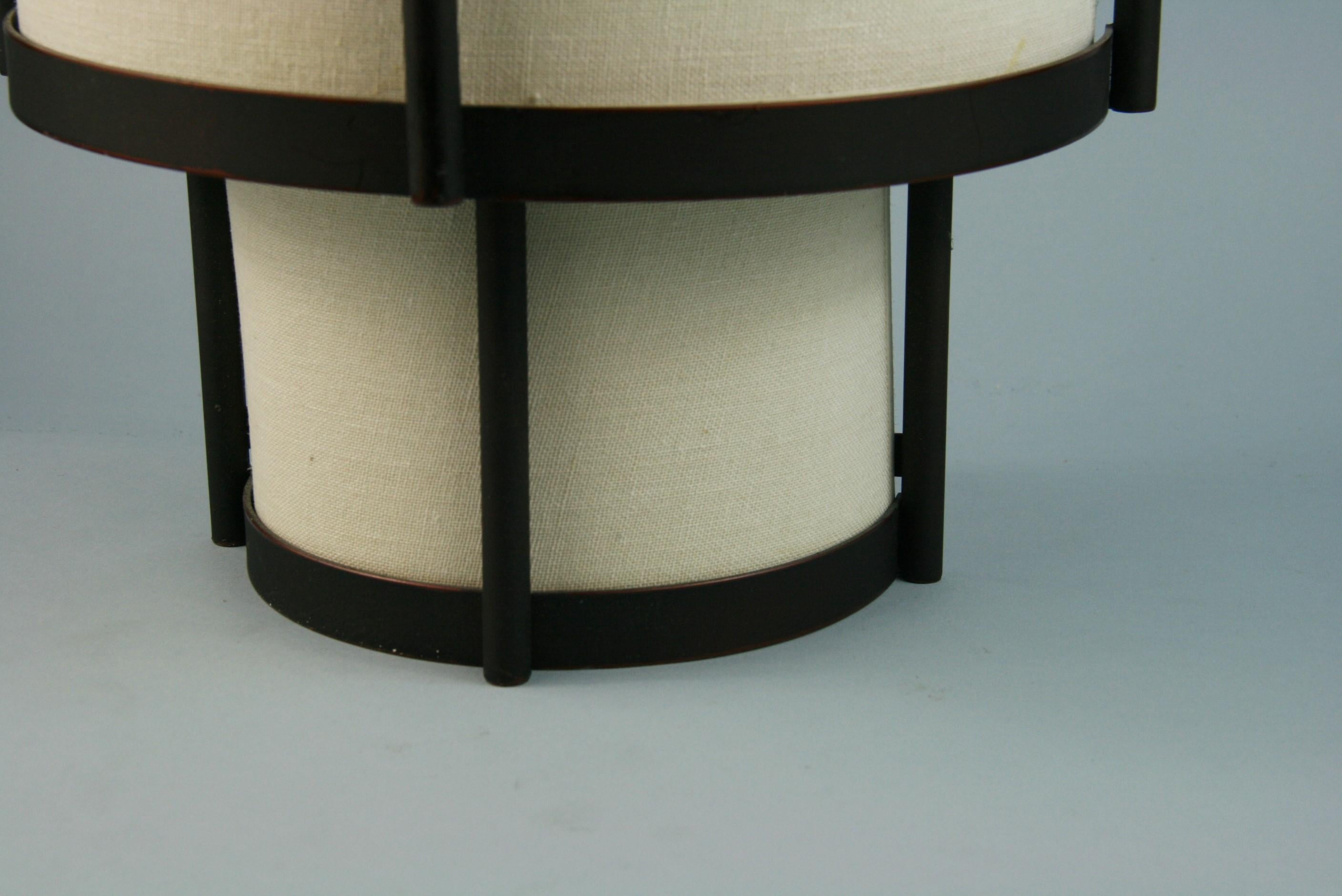 Pair Modern 3 light Metal and Fabric Shade Sconces For Sale 1