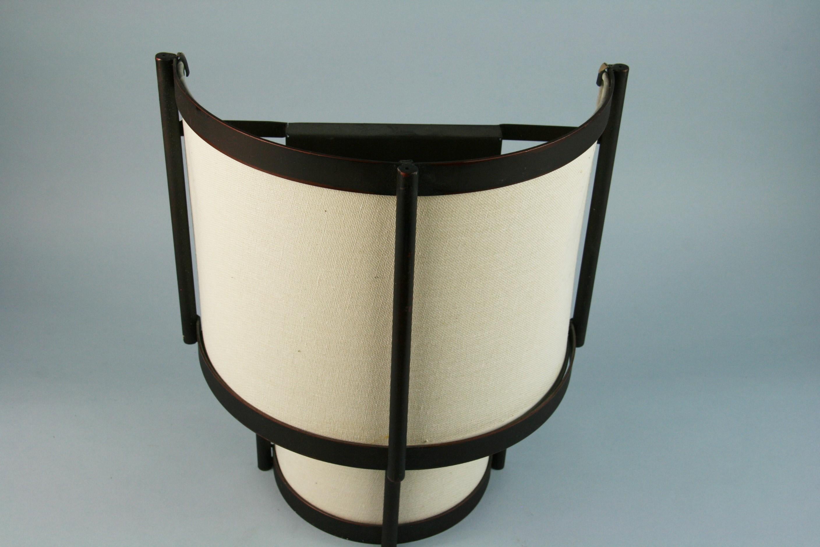Pair Modern 3 light Metal and Fabric Shade Sconces For Sale 2