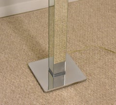 Pair Modern Adjustable Height Chrome & Mirror Floor Lamps