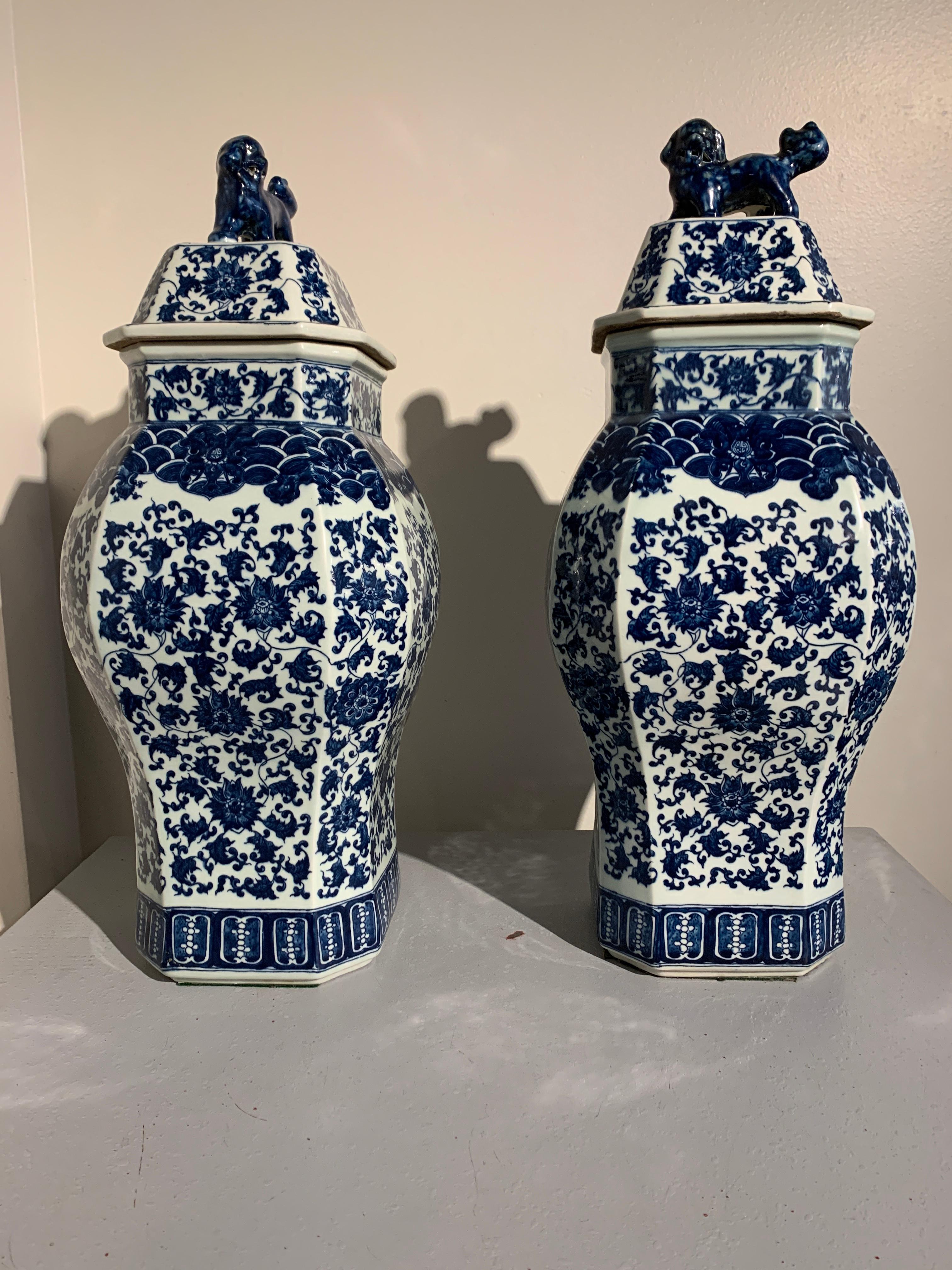 blue and white finials