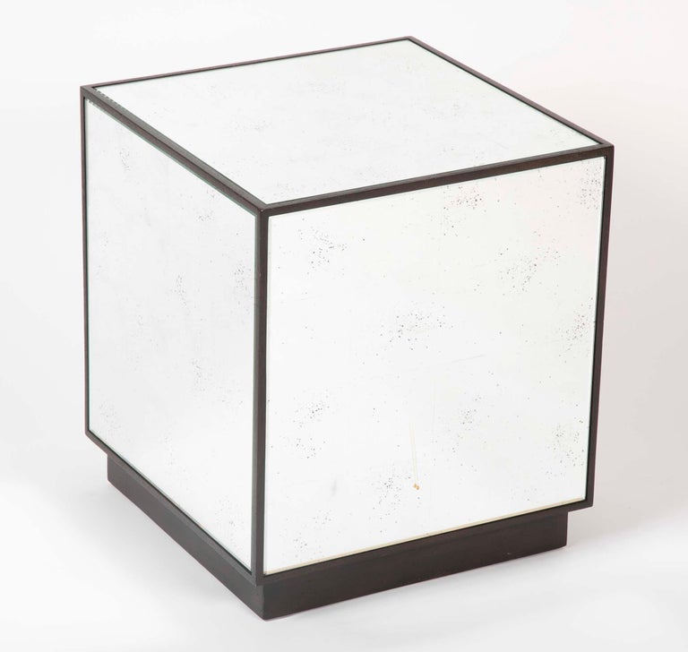 Pair of Modern Mirror Cube Side Tables at 1stDibs