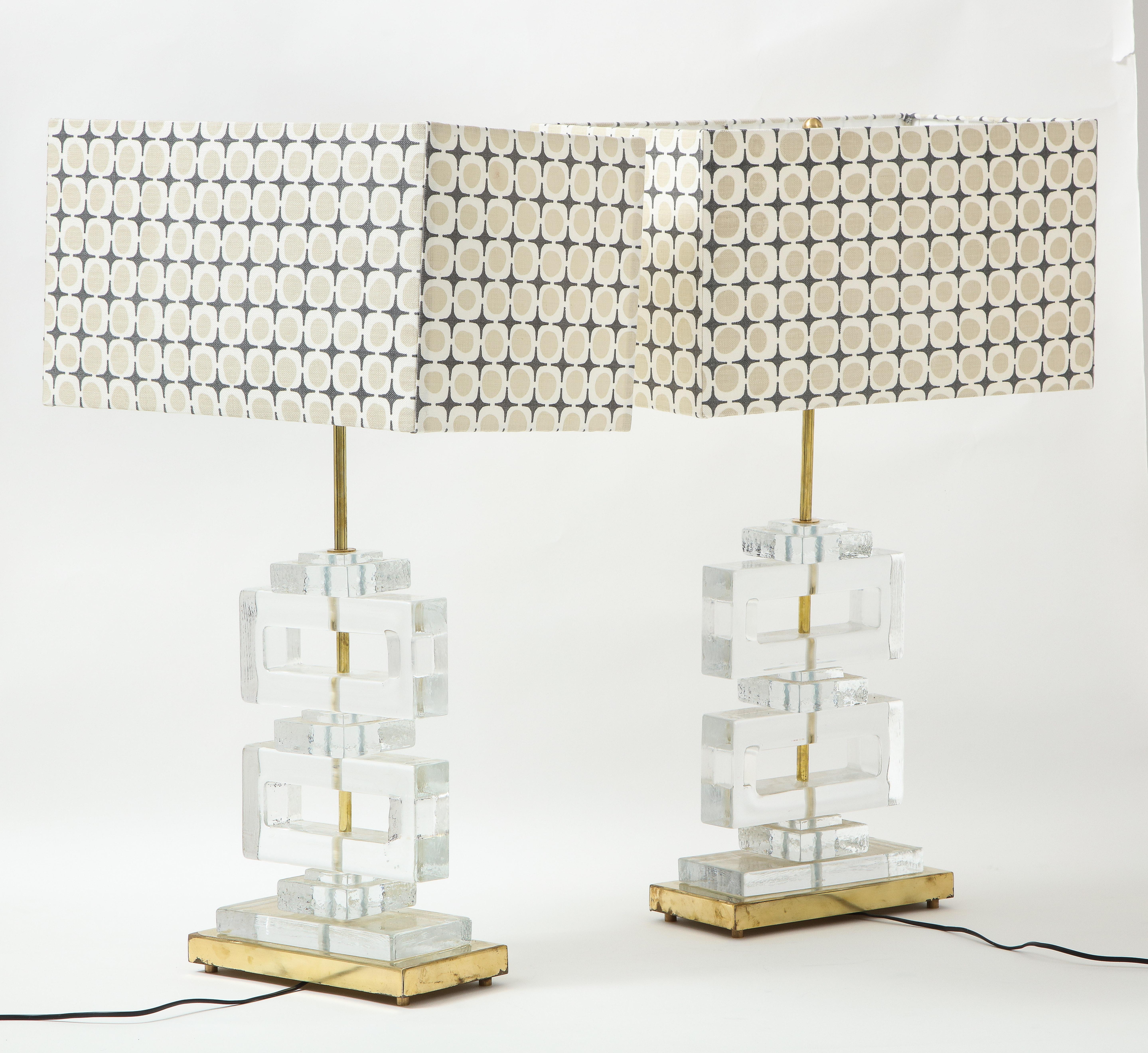 Moderne Lampen aus klarem Muranoglas, Paar im Angebot 6
