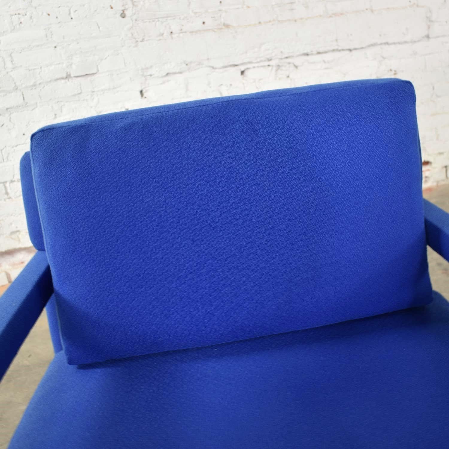 Pair of Modern Parsons Style Club Chairs in Royal Blue after Milo Baughman 5