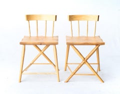 Pair of Modern Phinx Occasional / Side Chairs in Ash, Benchmade in Great Britain