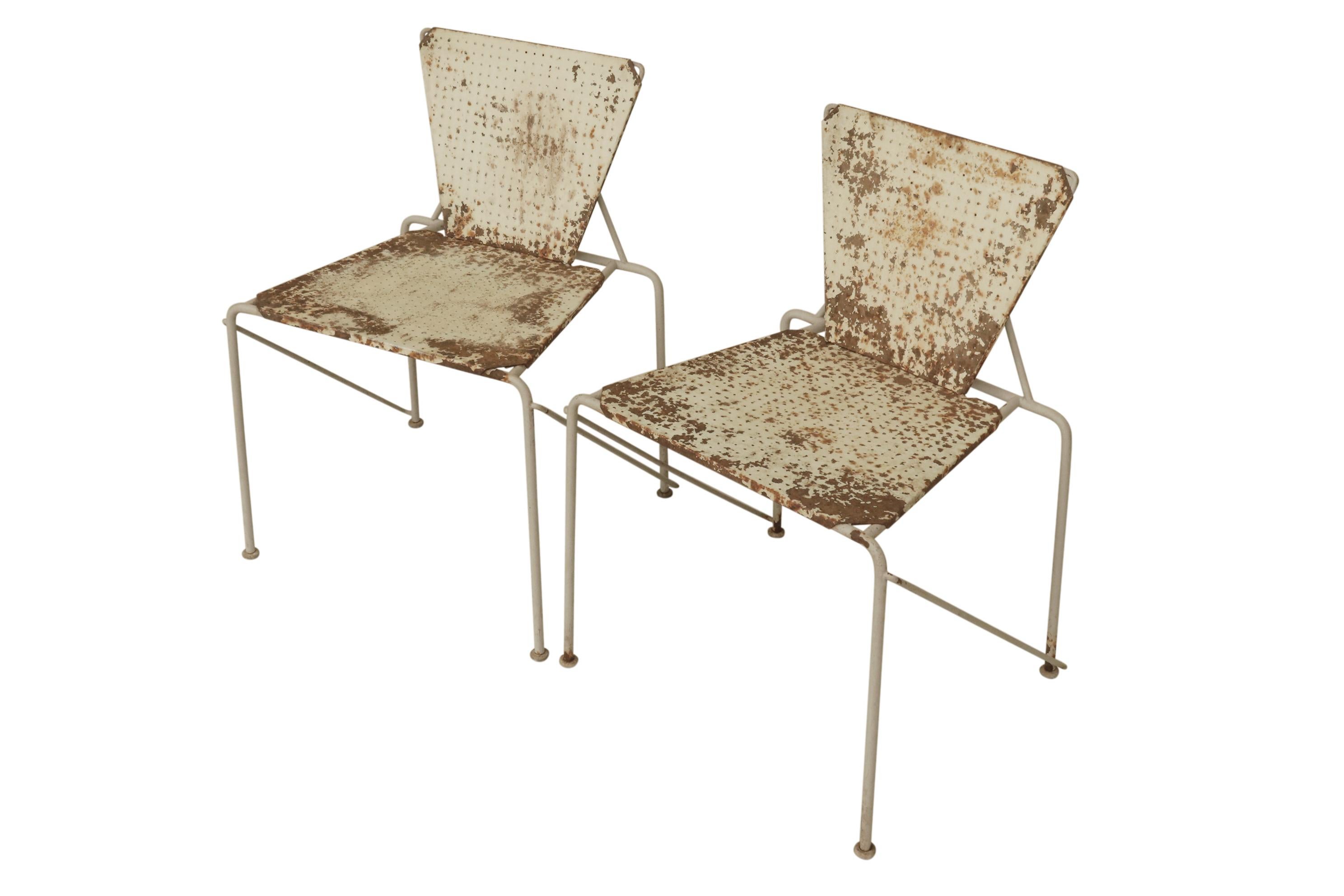 rustic metal chairs