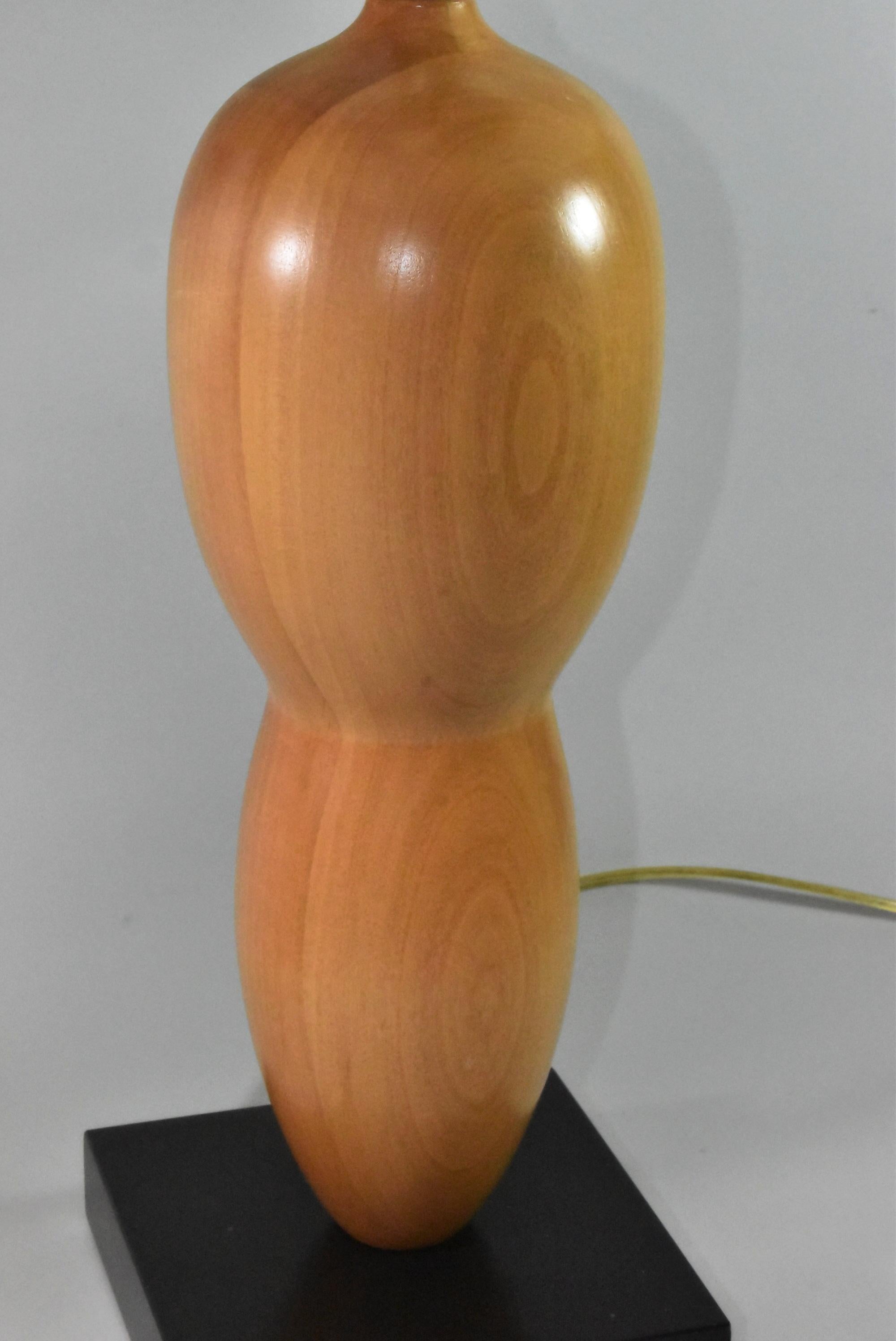 Organic Modern Pair Modern Sculptural Organic Form Wood Table Lamps For Sale