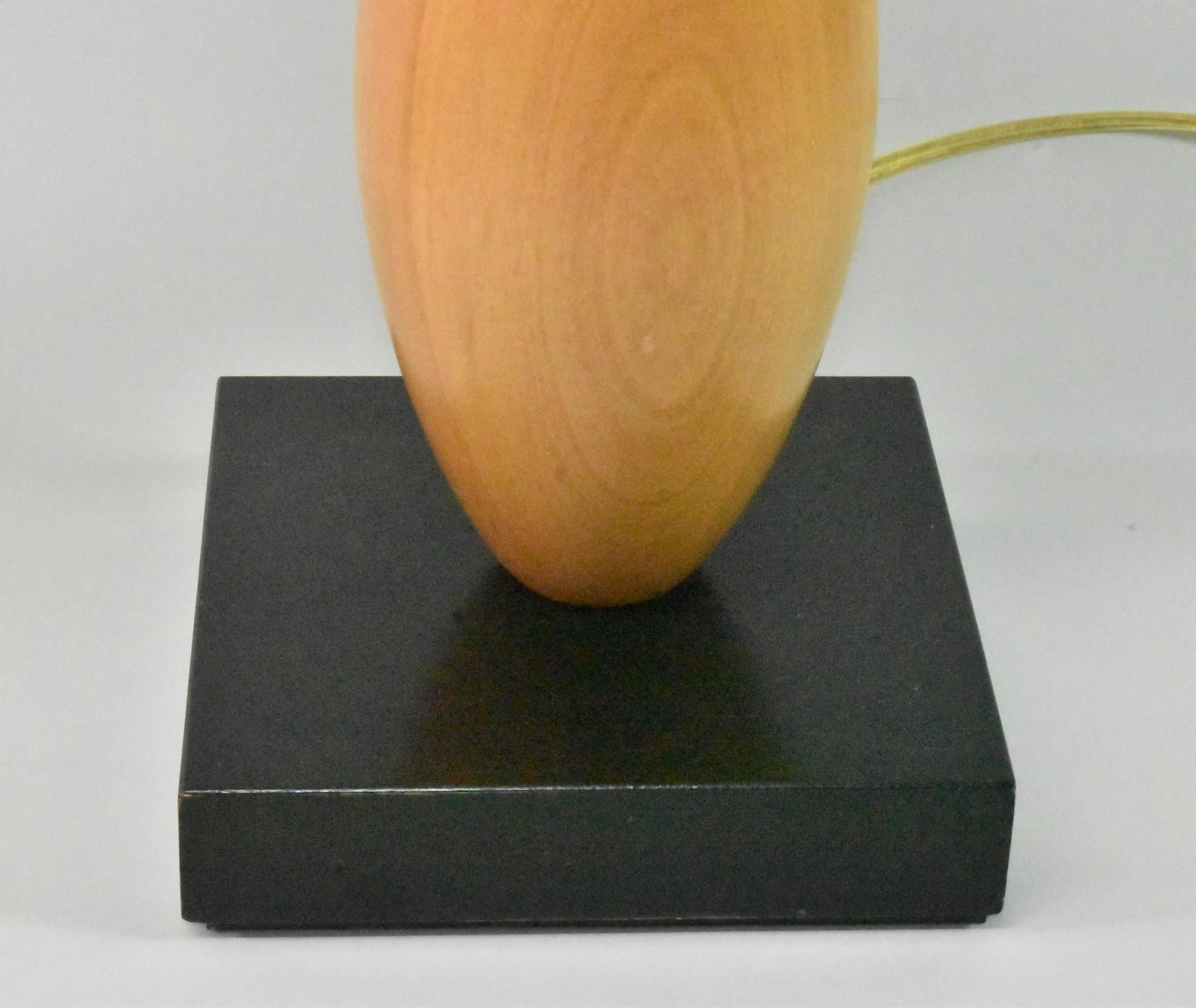 Unknown Pair Modern Sculptural Organic Form Wood Table Lamps For Sale