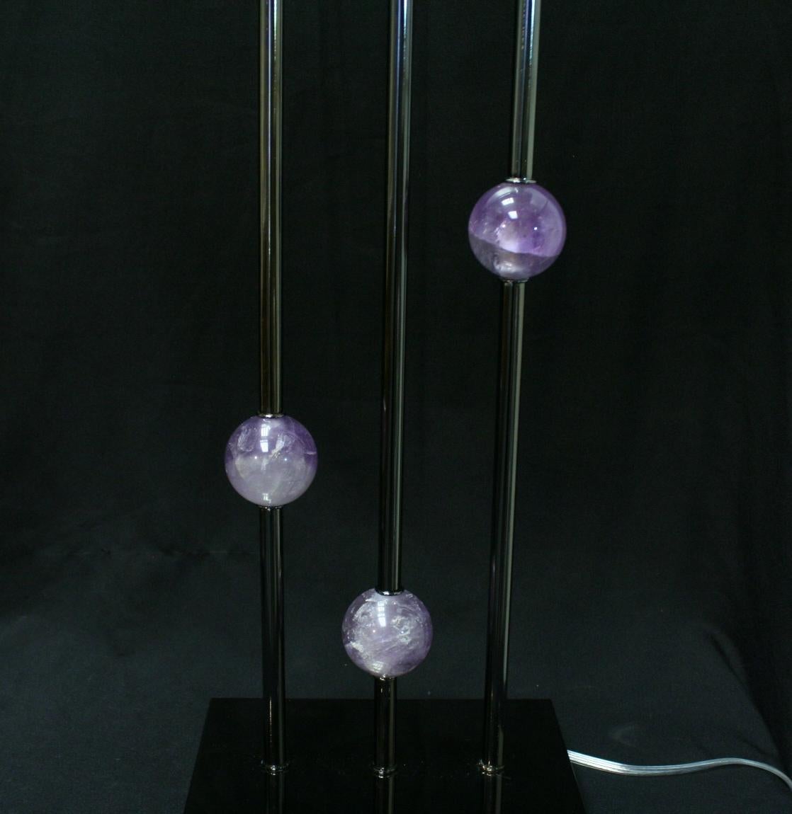 Pair of Modern Style Amethyst Quartz Lamps For Sale 1