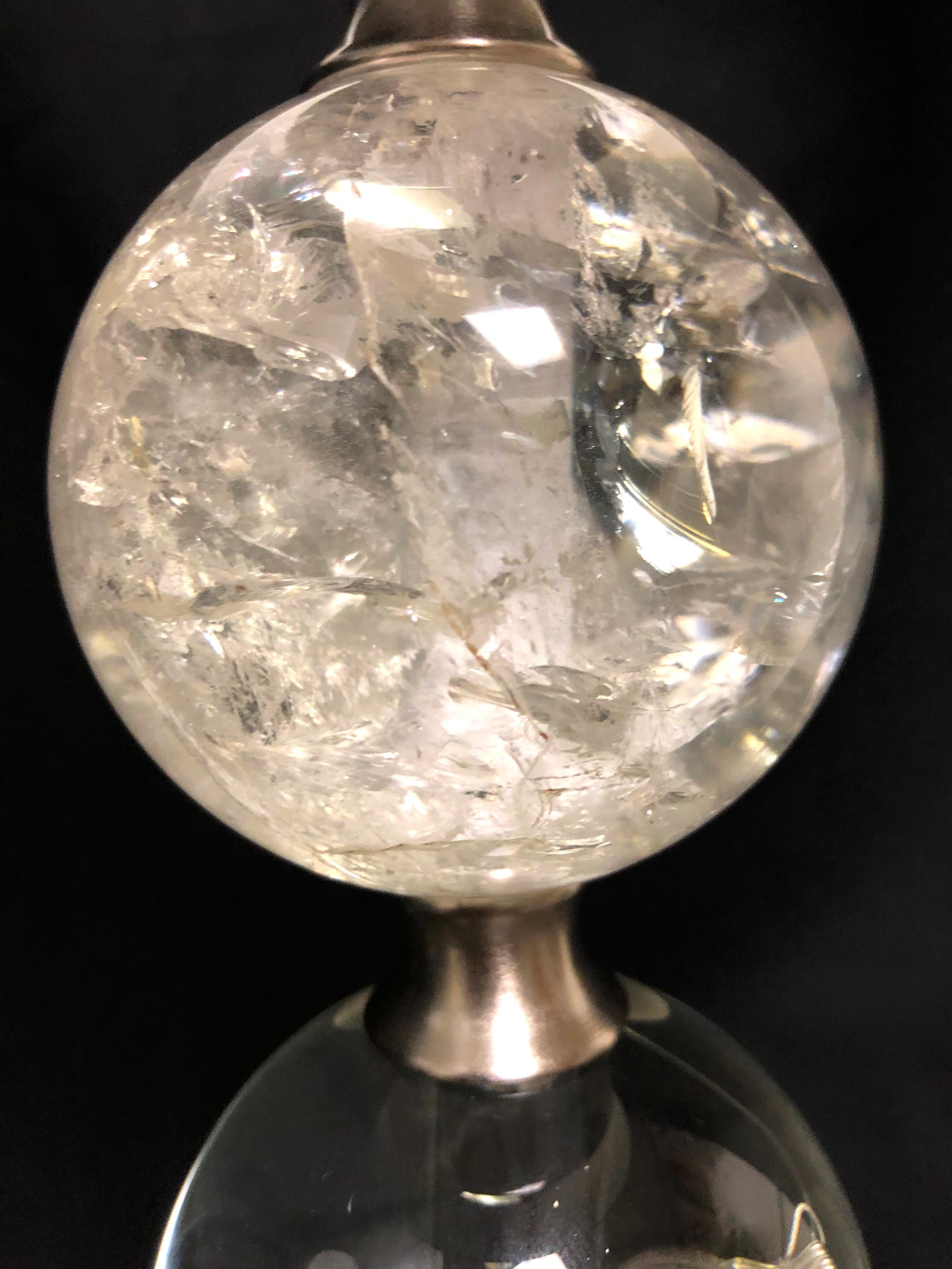 Paar Lampen aus Kristall und Bergkristall im modernen Stil im Angebot 2