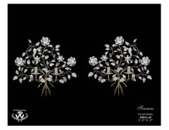 Pair of Modern Style Rock Crystal Floral Sconces
