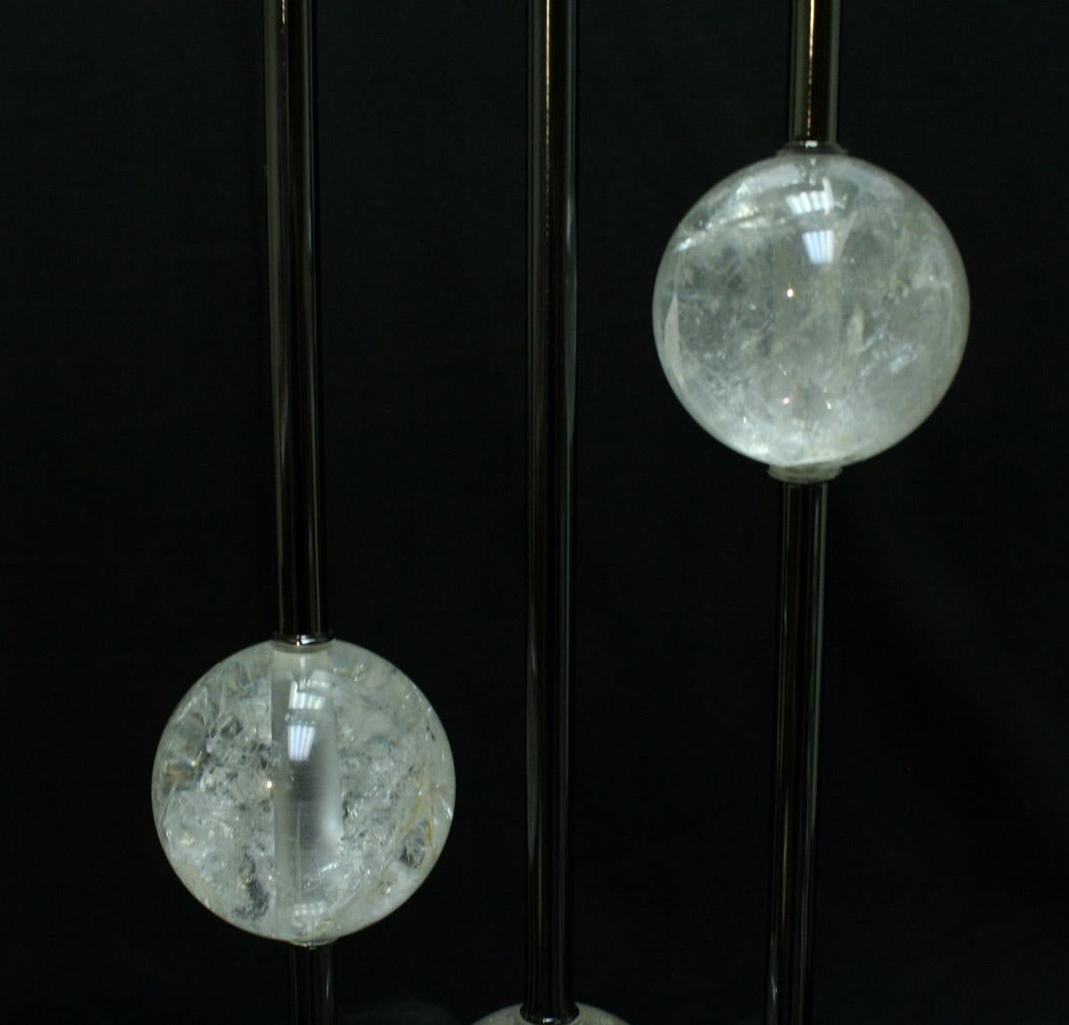 Pair of Modern Style Rock Crystal Lamps For Sale 4