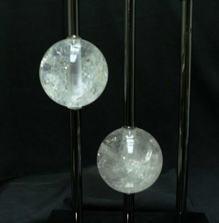 Pair of Modern Style Rock Crystal Lamps For Sale 5