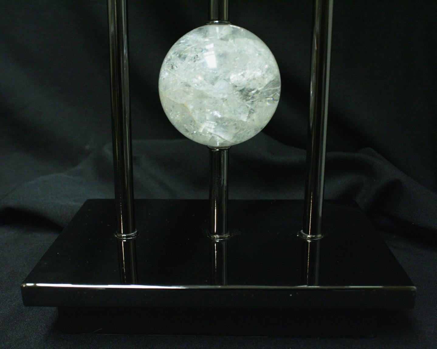 Pair of Modern Style Rock Crystal Lamps In New Condition For Sale In Cypress, CA