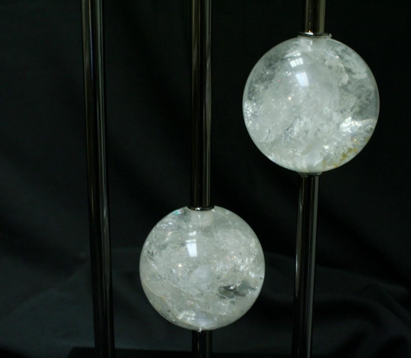 Pair of Modern Style Rock Crystal Lamps For Sale 1
