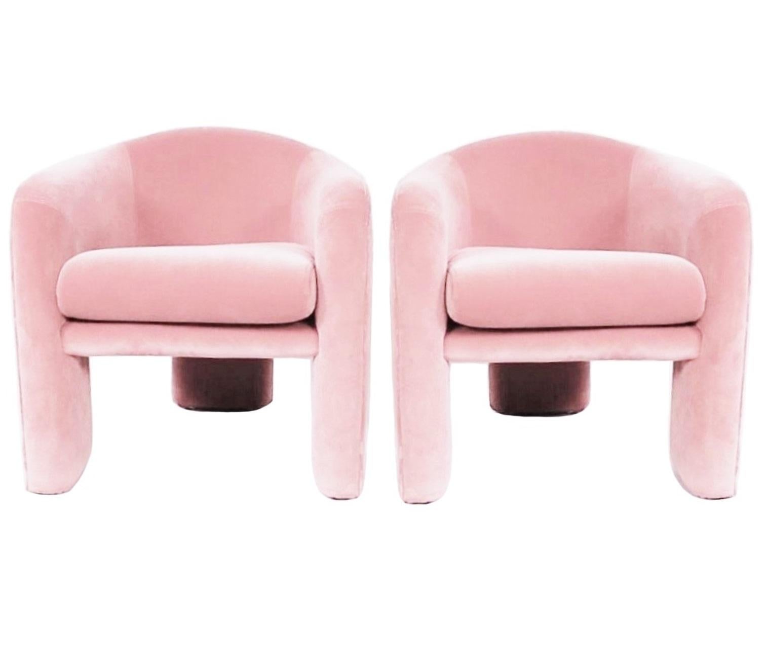 Pair of Modern Three-Legged Sculptural Armchairs by Preview Furniture Co.