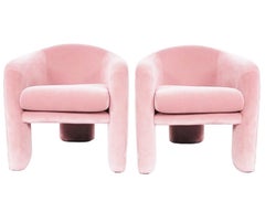 Pair of Modern Three-Legged Sculptural Armchairs by Preview Furniture Co.