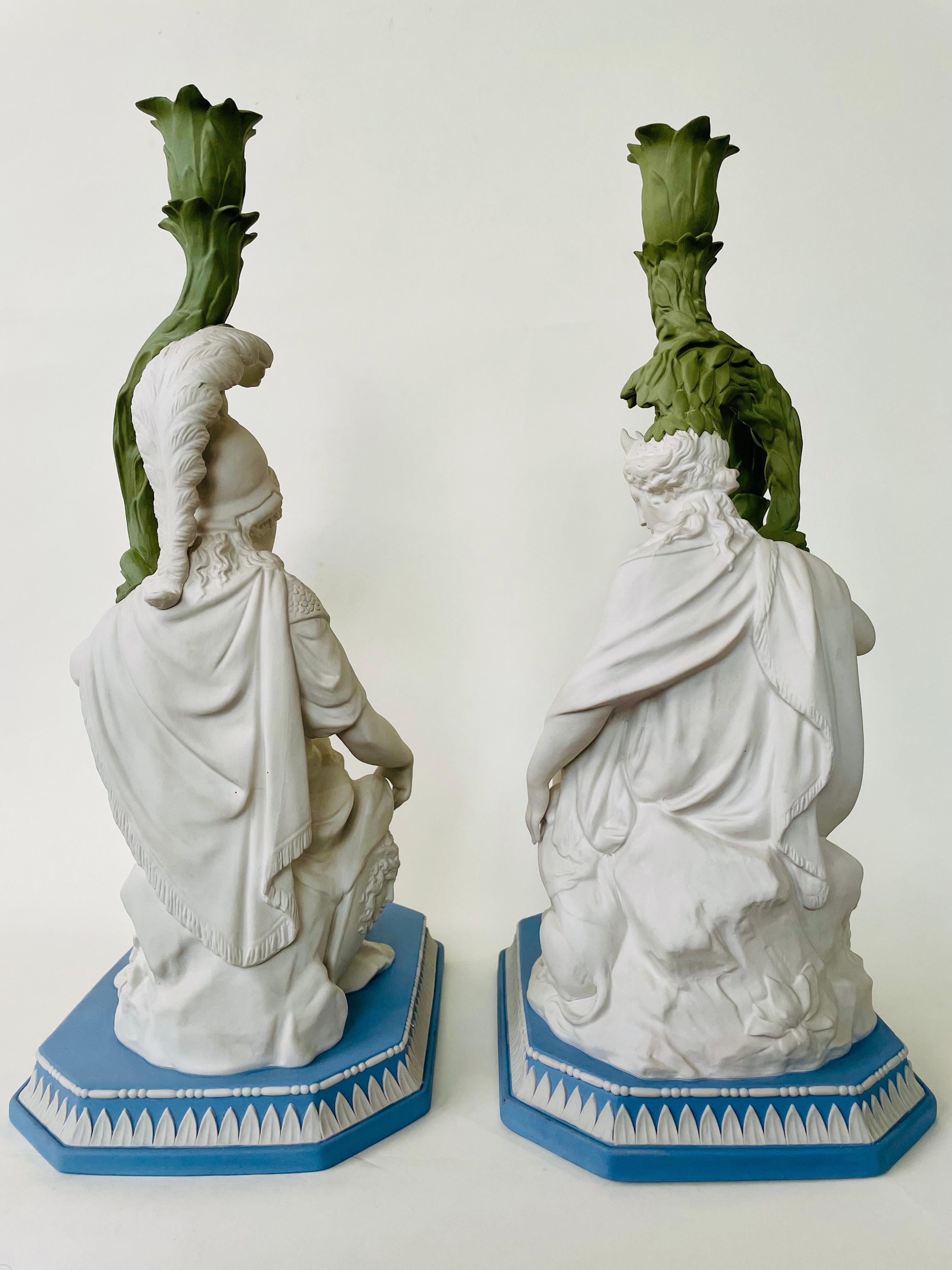 Paire de chandeliers modernes à deux branches en grès jaspé tricolore de Wedgwood en vente 8