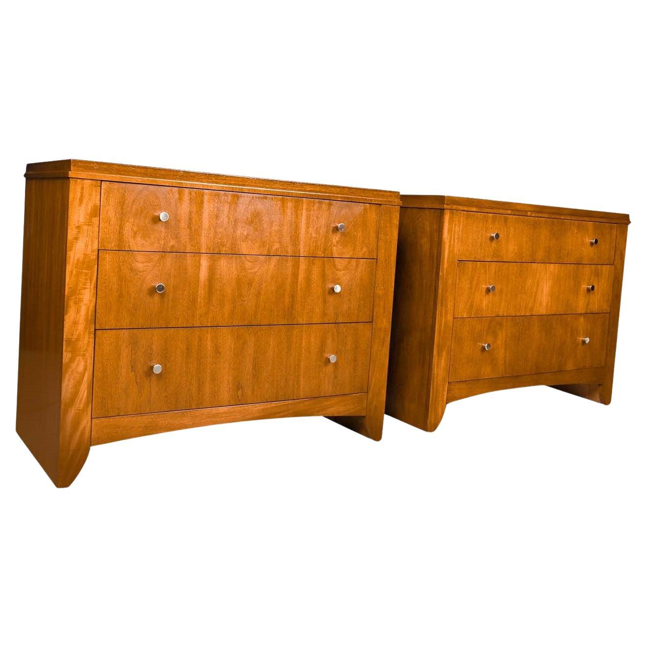 Pair Modernist Ethan Allen Radius Bachelor Chest Dressers For Sale at