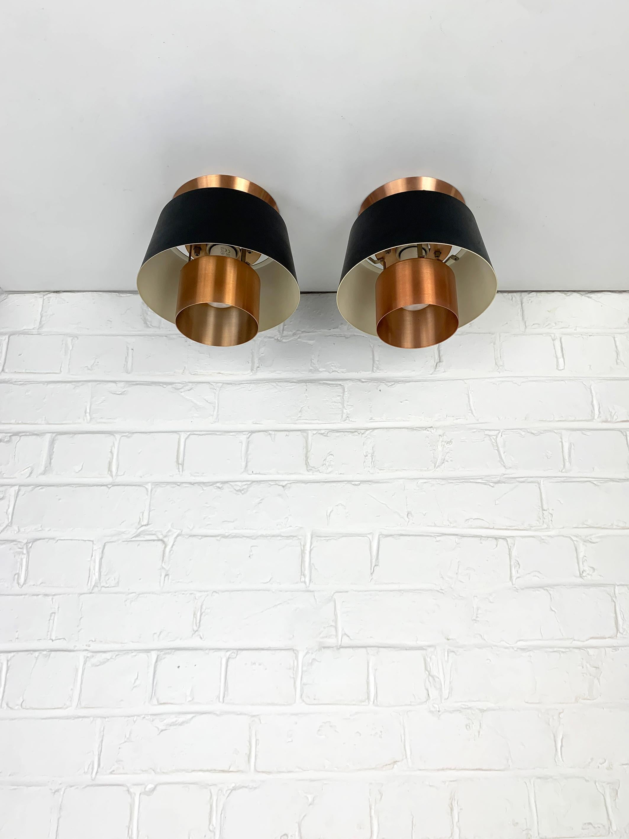 Paire de lampes affleurantes modernistes par Jørn Utzon pour Nordisk Solar, Danemark, années 1960 en vente 3
