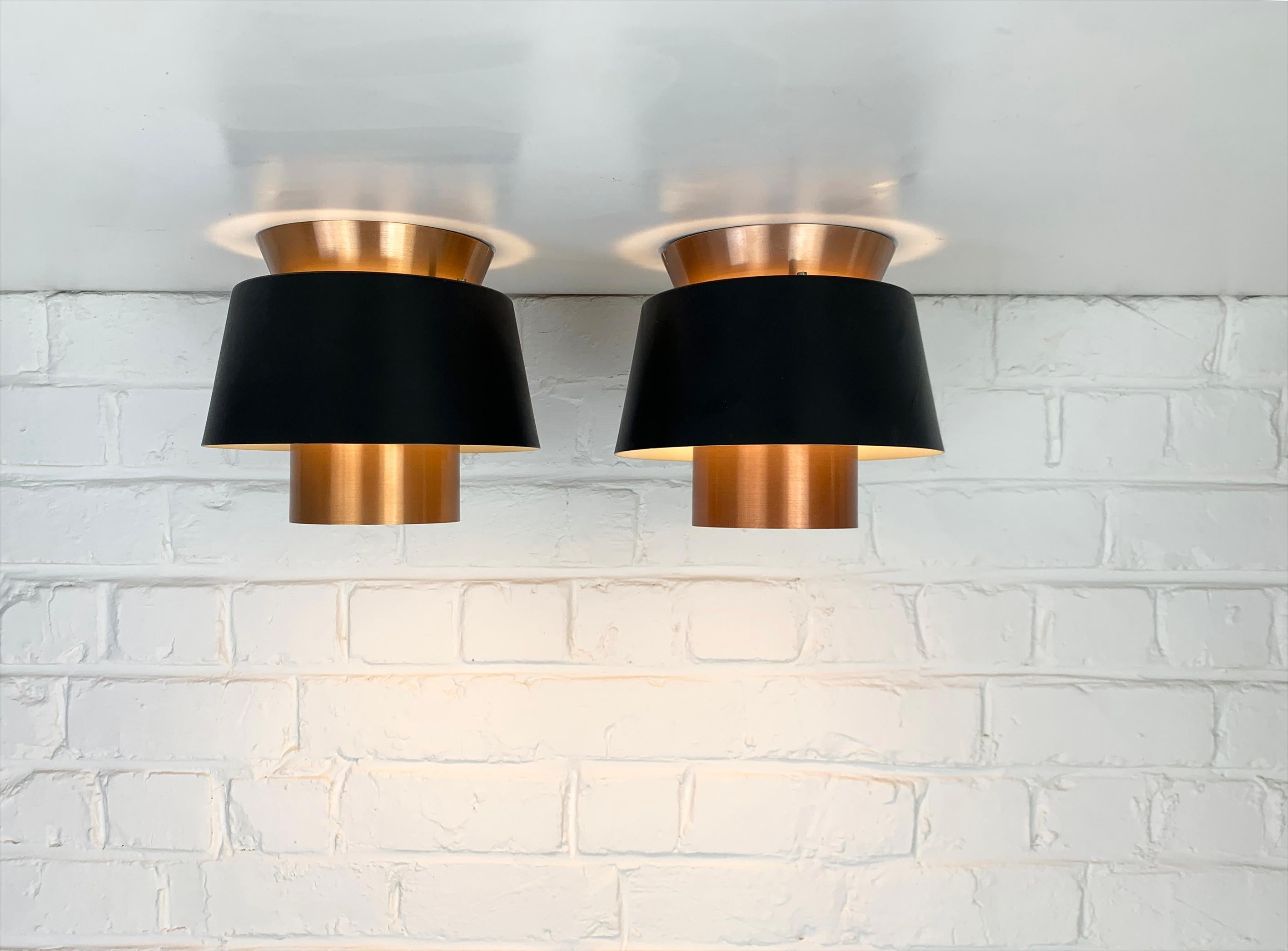 Danois Paire de lampes affleurantes modernistes par Jørn Utzon pour Nordisk Solar, Danemark, années 1960 en vente