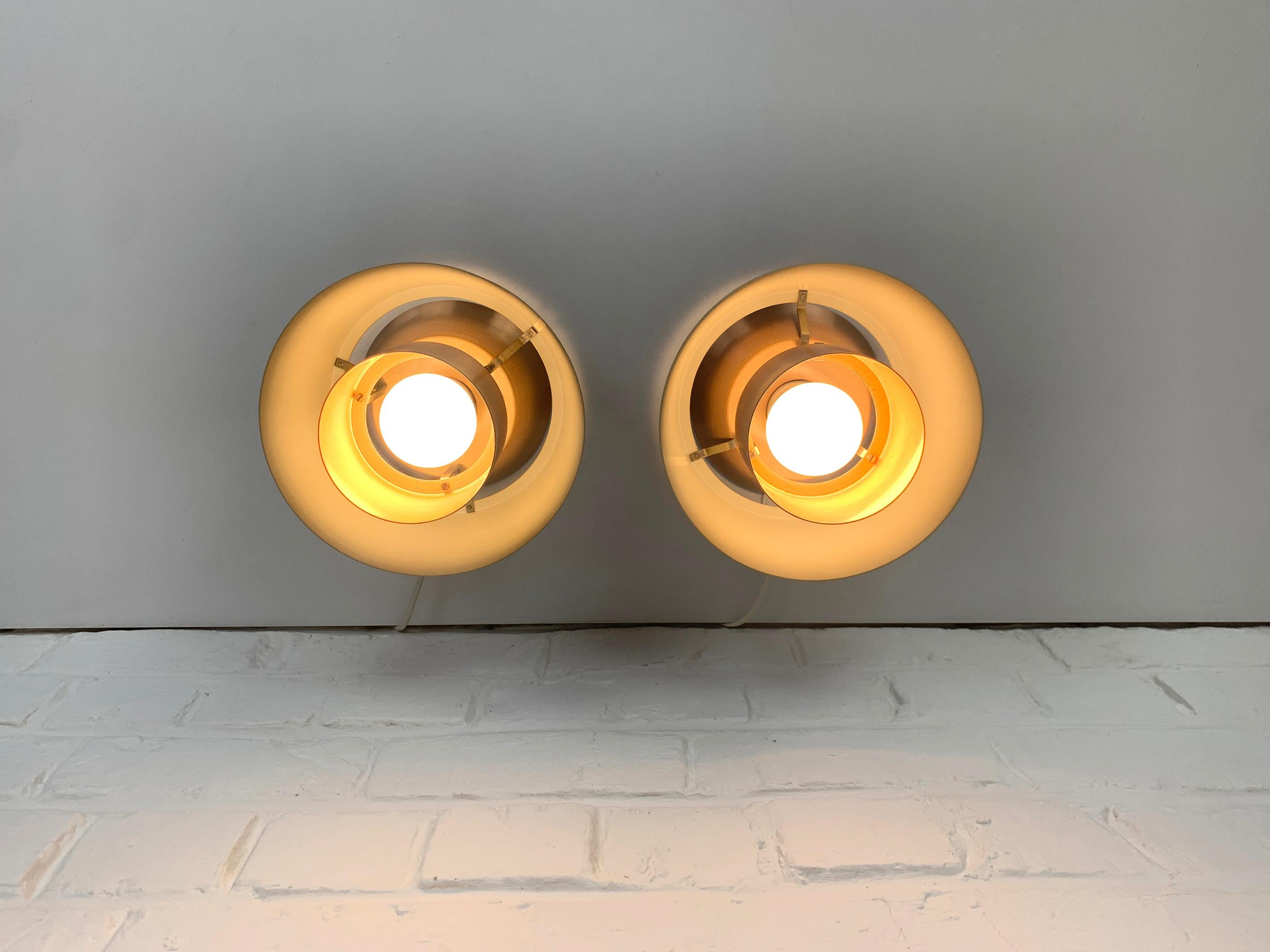 Métal Paire de lampes affleurantes modernistes par Jørn Utzon pour Nordisk Solar, Danemark, années 1960 en vente